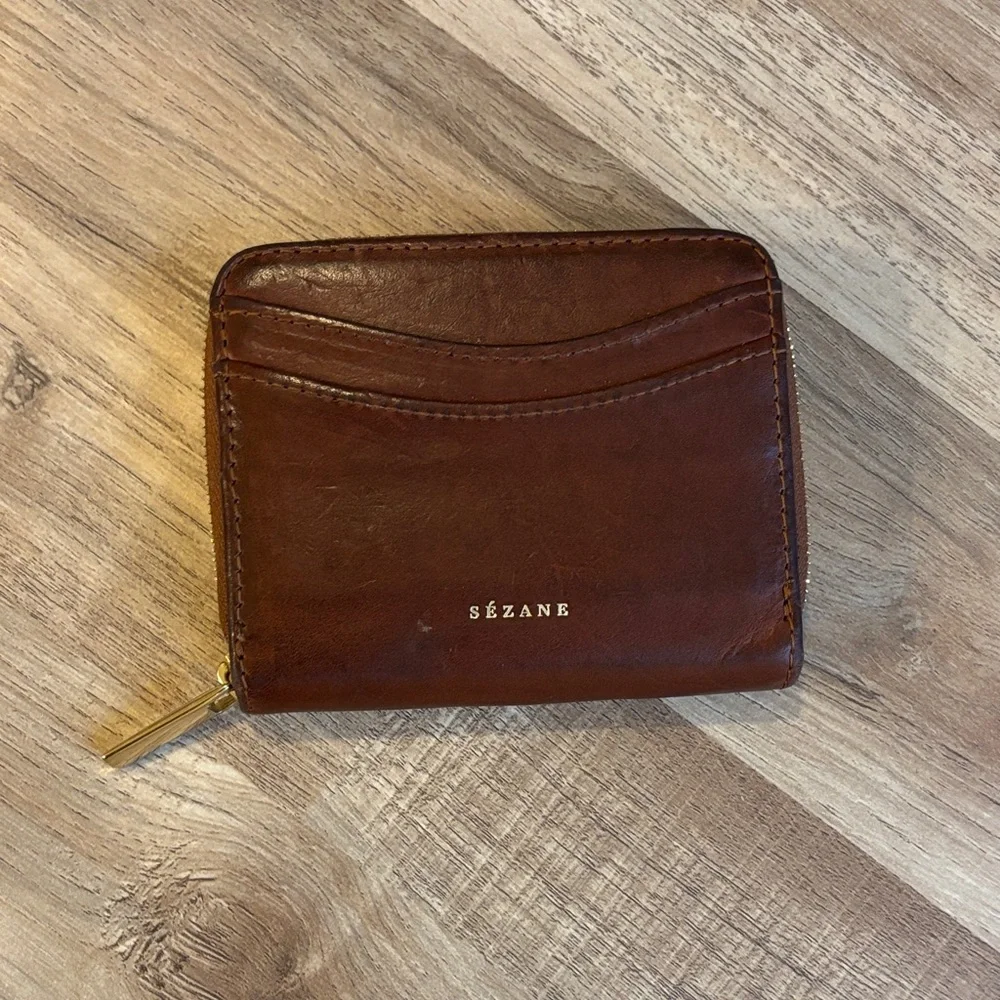 Sezane Auguste Wallet in Natural Heritage Leather - Picture 3 of 6